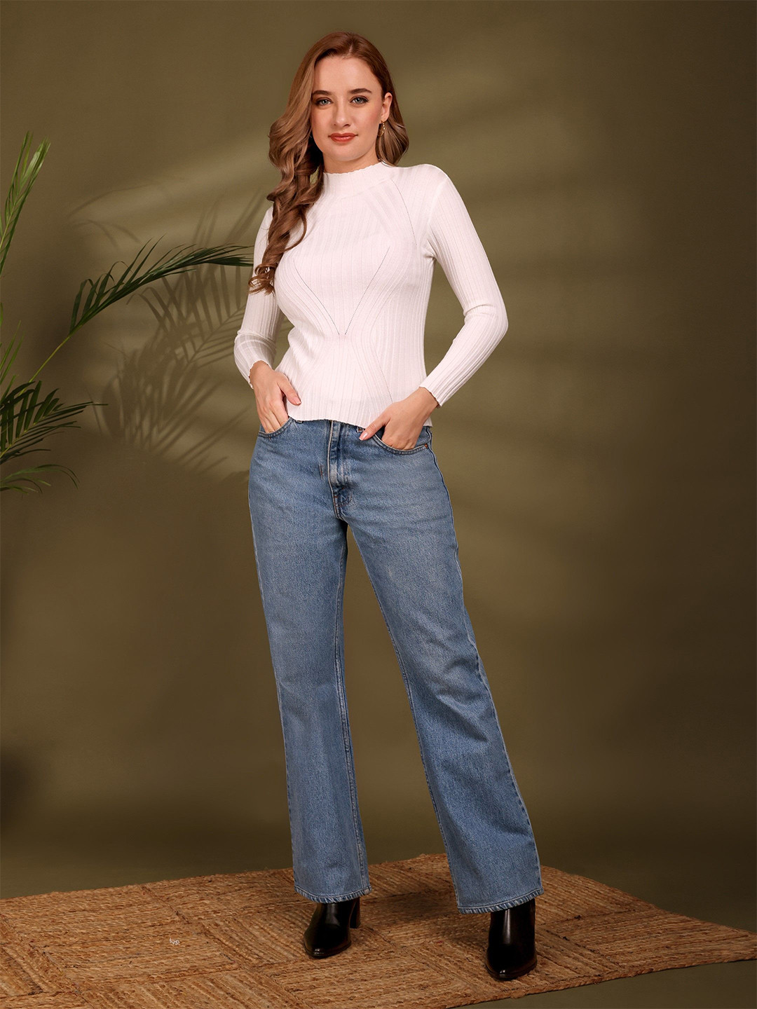 iki chic Women High Neck Bodyfit Top