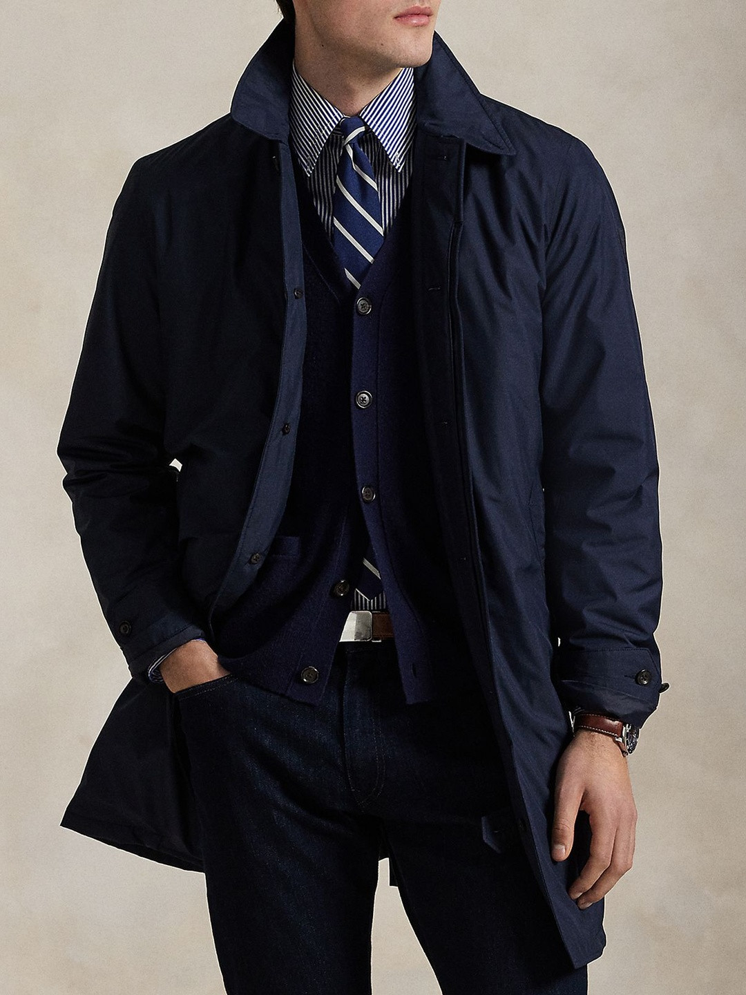 Polo Ralph Lauren Men Spread Collar Packable Walking Longline Coat