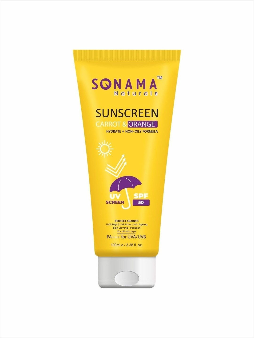 Sonama Naturals Carrot & Orange Sunscreen SPF 50 PA+++ - 100 ml