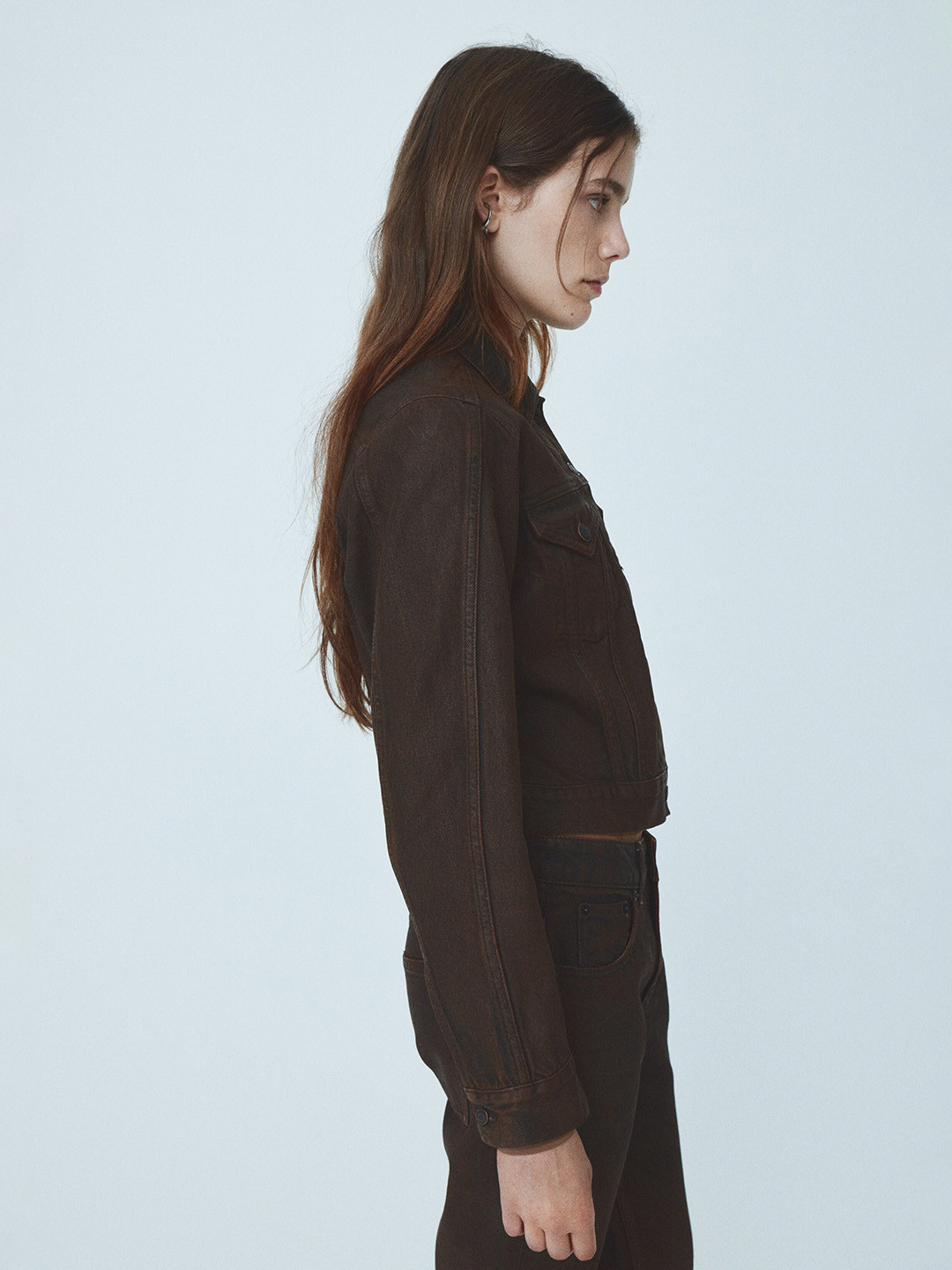 H&M Coated Denim Jacket