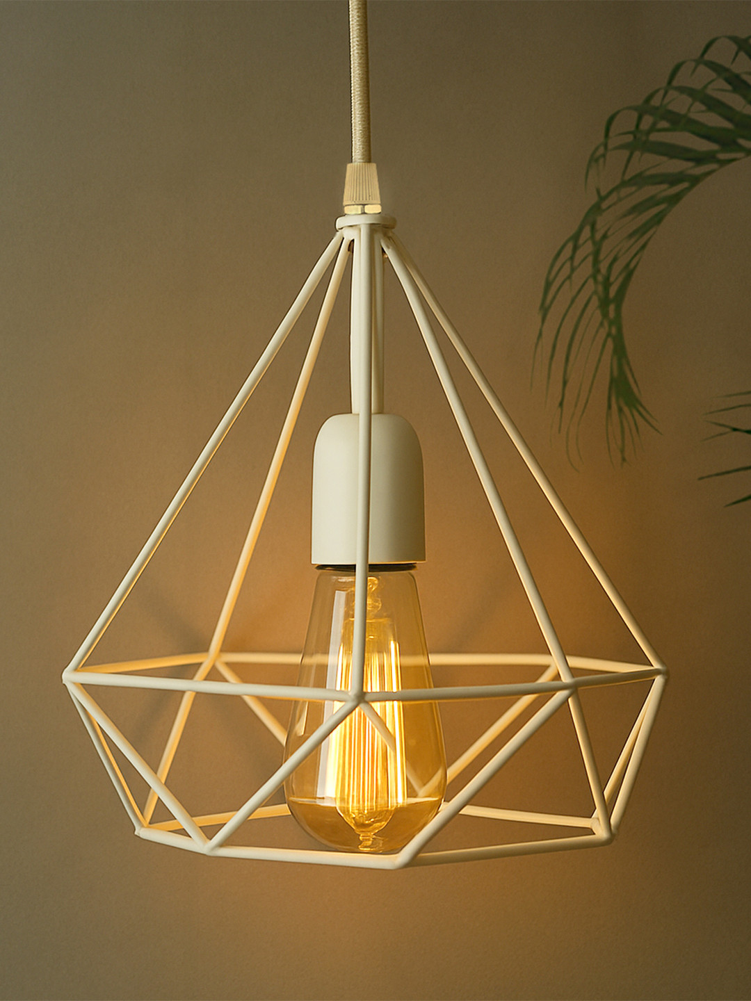 Homesake White Diamond Caged Handcrafted Pendent Light
