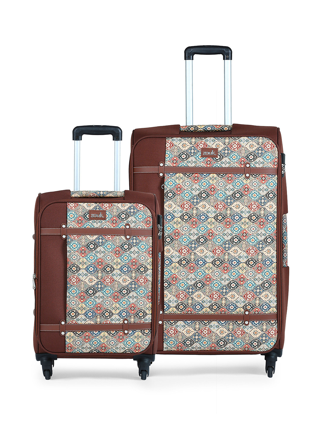 ZOUK Jammu Kaleen Set of 2 Cabin & Medium Saira Trolley Bags