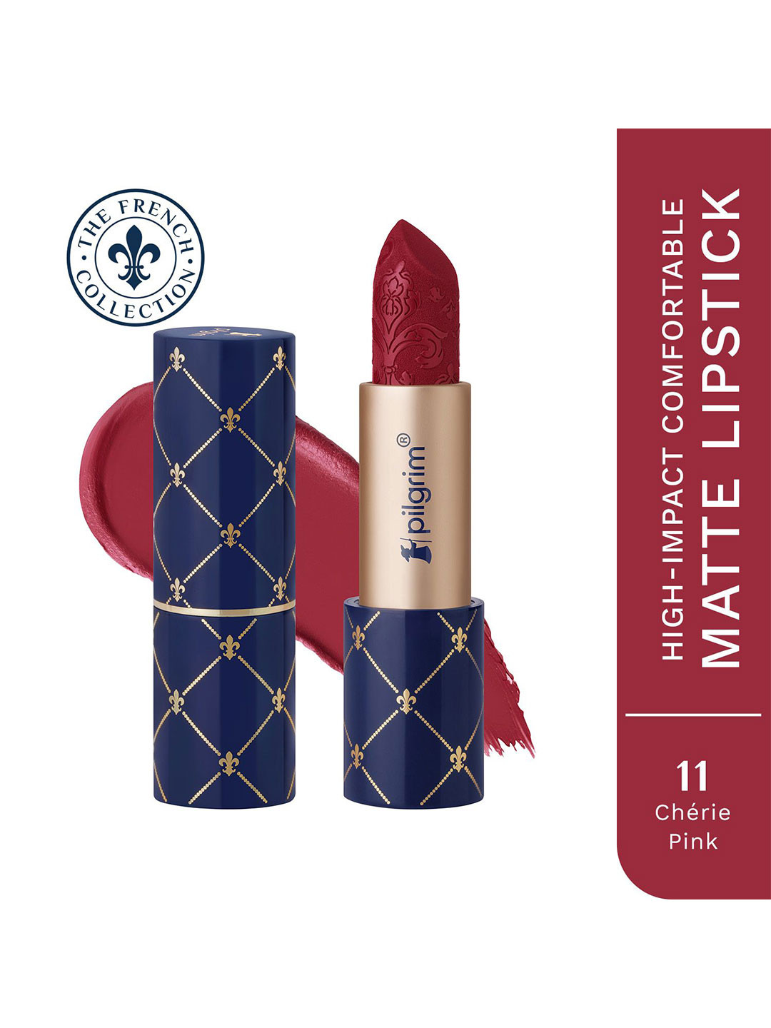 Pilgrim High-Impact Comfortable Matte Lipstick 4 g - Cherie Pink-11