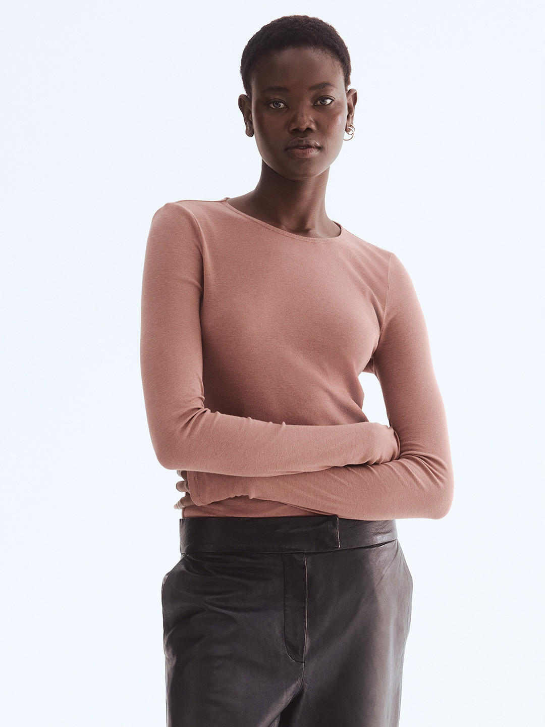 H&M Women Extended Sleeves Pima Cotton Jersey Top