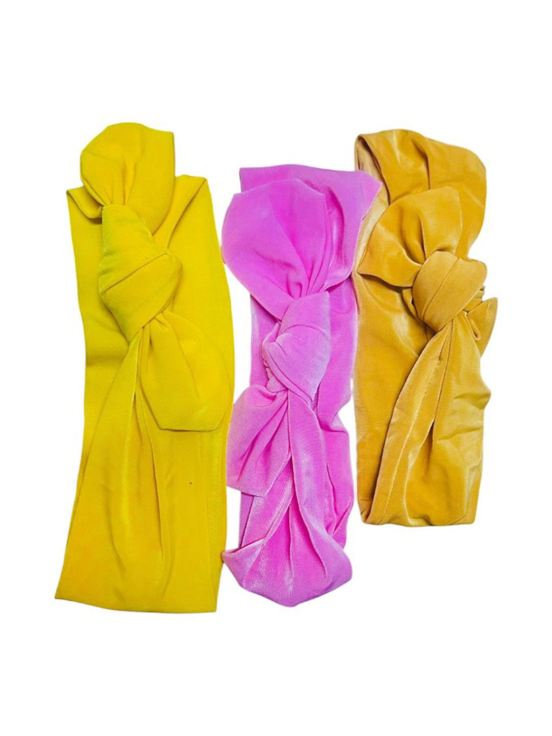 VAGHBHATT Girls Set Of 3 Embellished Hair Bow Knotted Head Wraps Hairband