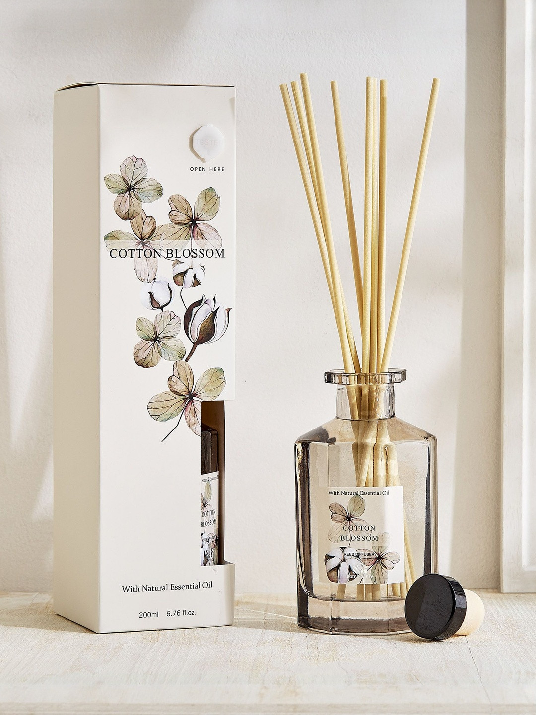 Home Centre Utopia Grey Cotton Blossom Reed Diffuser Set