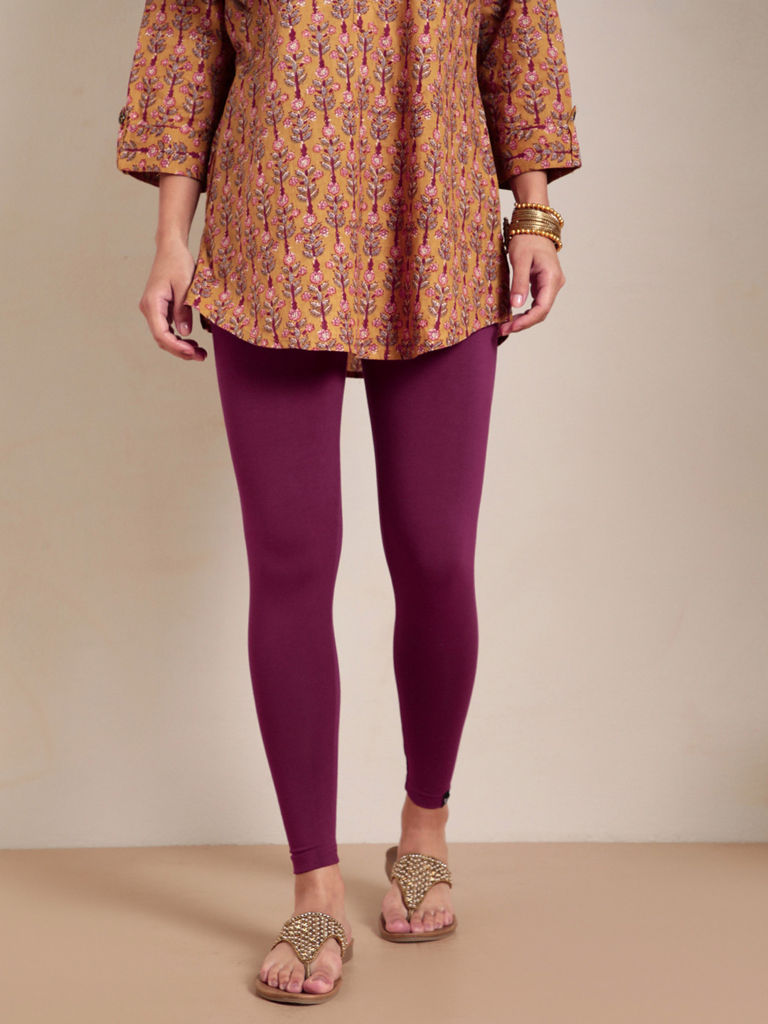 TWIN BIRDS Women Pink Mid-Rise Ankle-Length Leggings