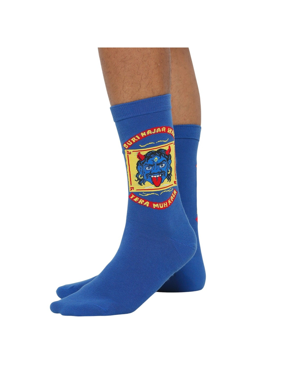 Socksxpress Men Pack of 2 Quirky Graphic Mismatched Desi Truck Art Edition Crew Socks