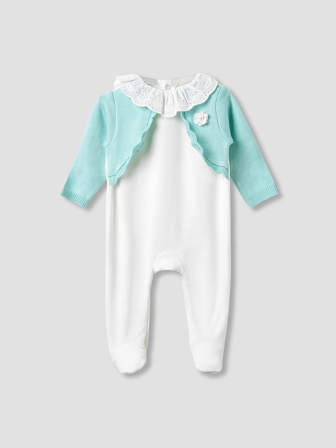 Giggles by Babyshop Girls Round Neck Long Sleeves Sleepsuit with Closed Feet