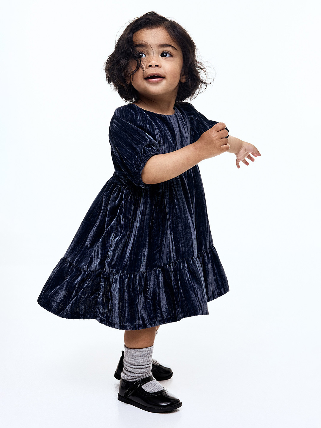 H&M Girls Crushed Velvet Dress