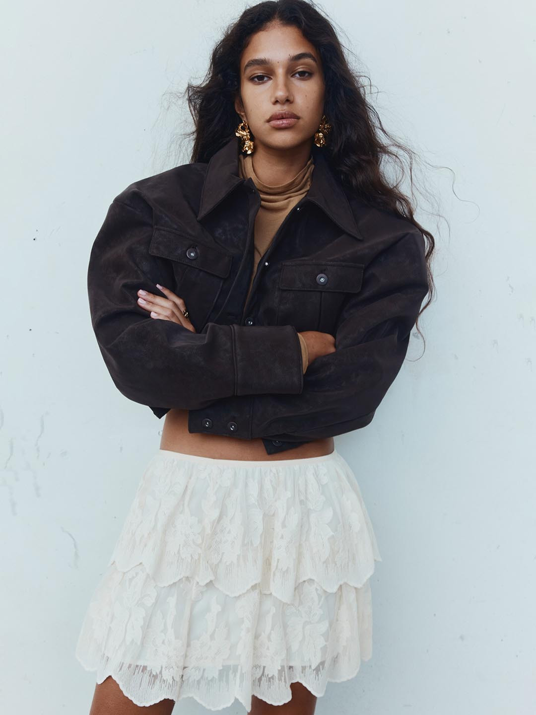 H&M Coated Bomber Jacket