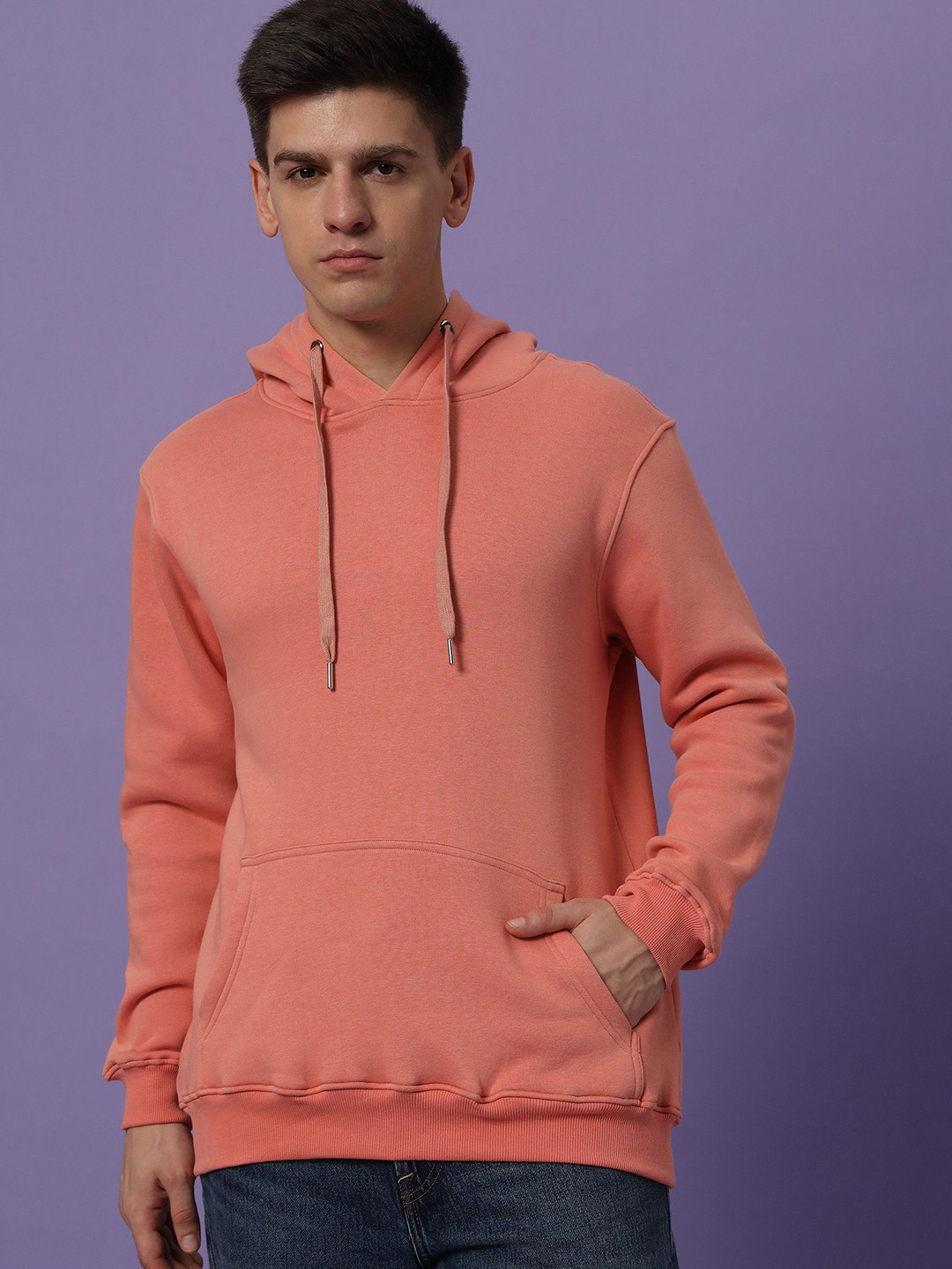 The Roadster Lifestyle Co Hooded Long Sleeve Sweatshirt With Kangaroo Pockets
