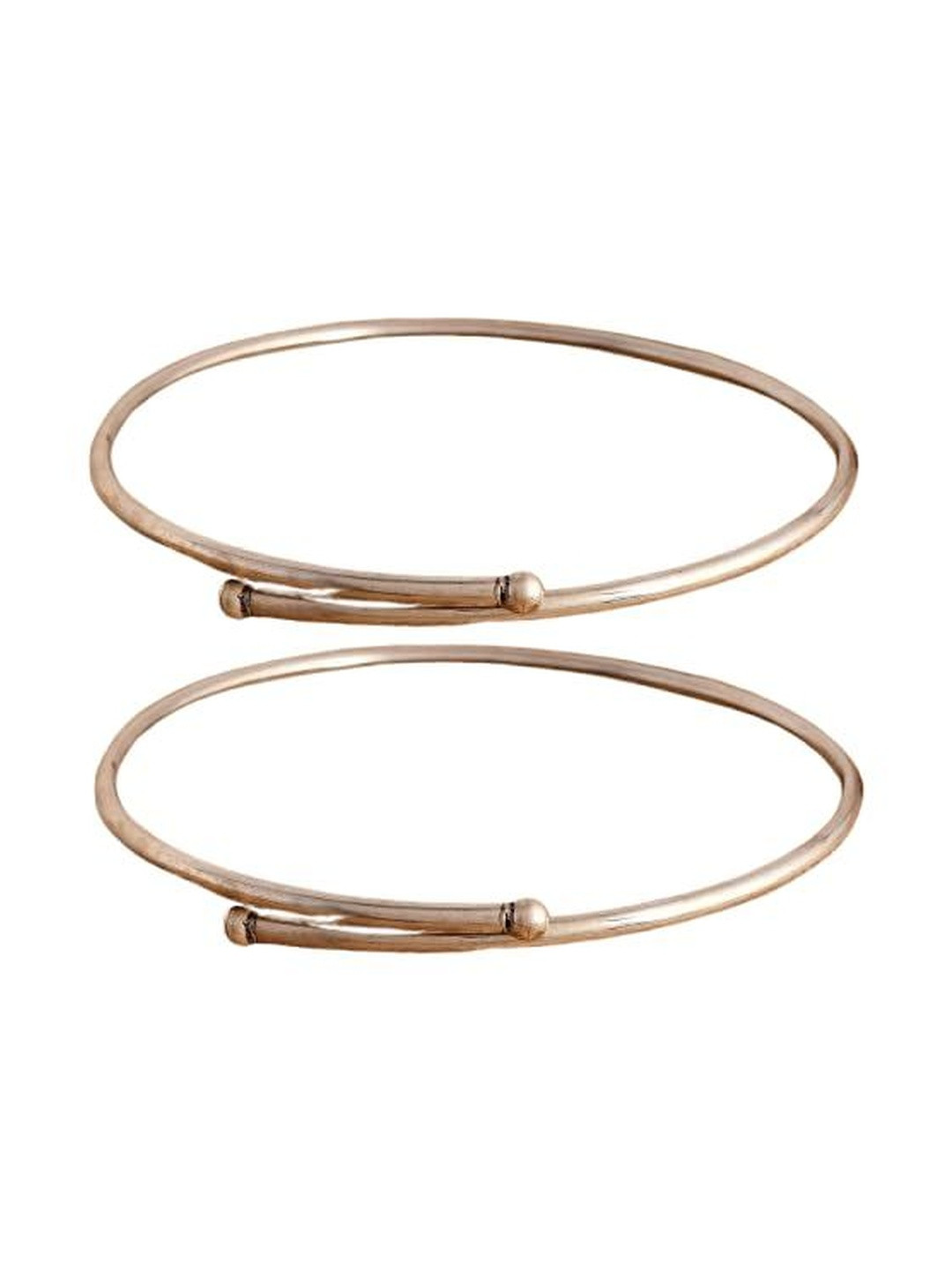 MEERA JAIPUR Women Silver-Plated Tribal Flat Kada Anklet