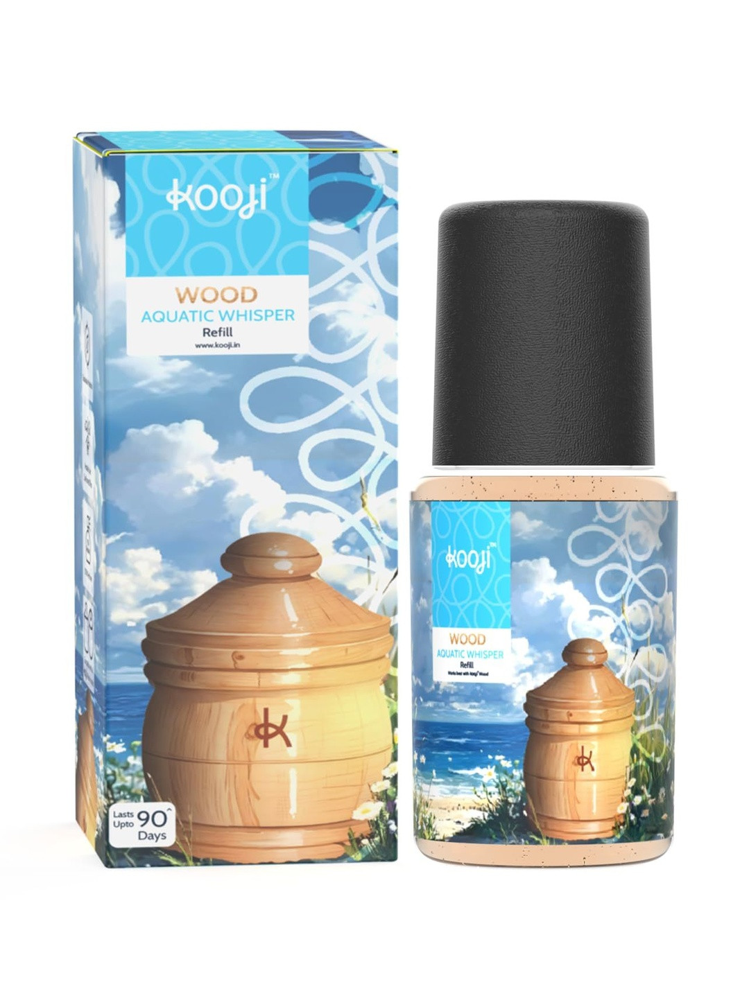 Kooji Wood Aquatic Whispers Car & Home Freshener Refill - 12 ml