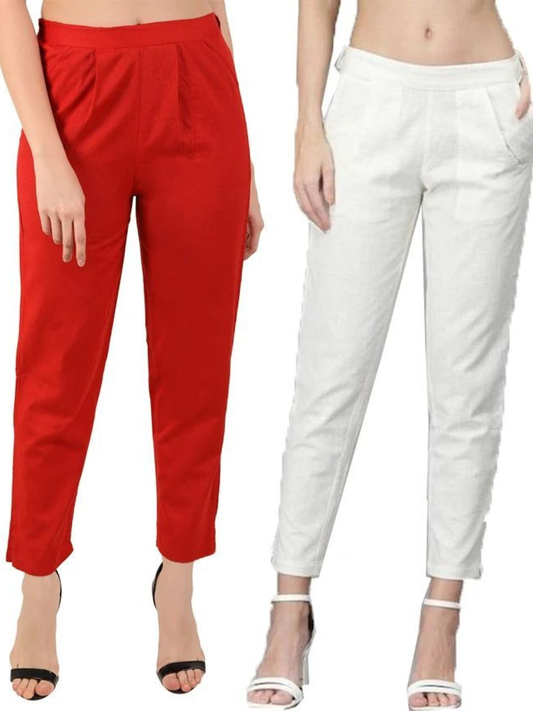 SVKETAIL Women Pack Of 2 Cotton Regular Trouser with Two Pockets