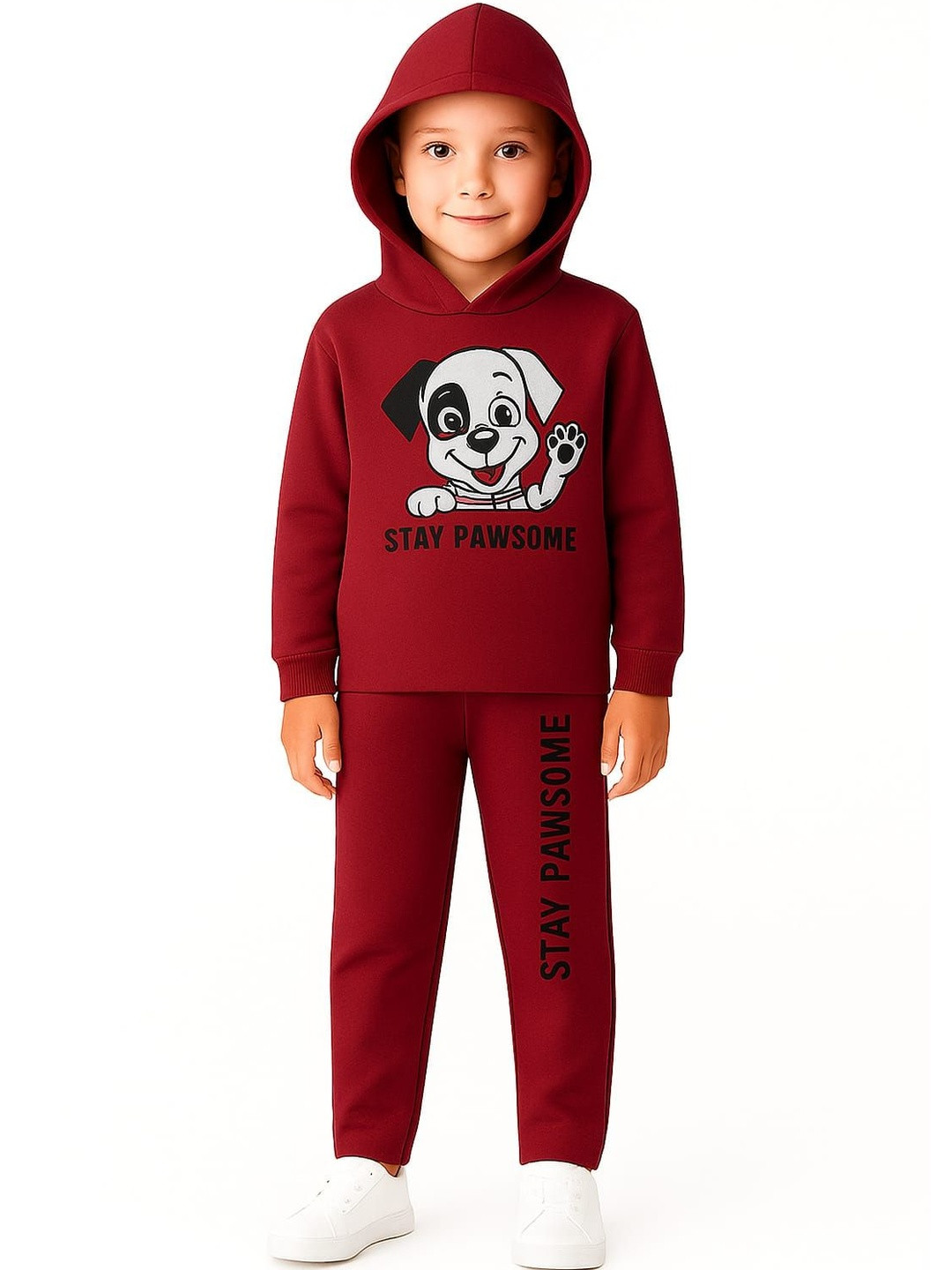 US TRENDZ Boys Printed Hooded Long Sleeves Tracksuit