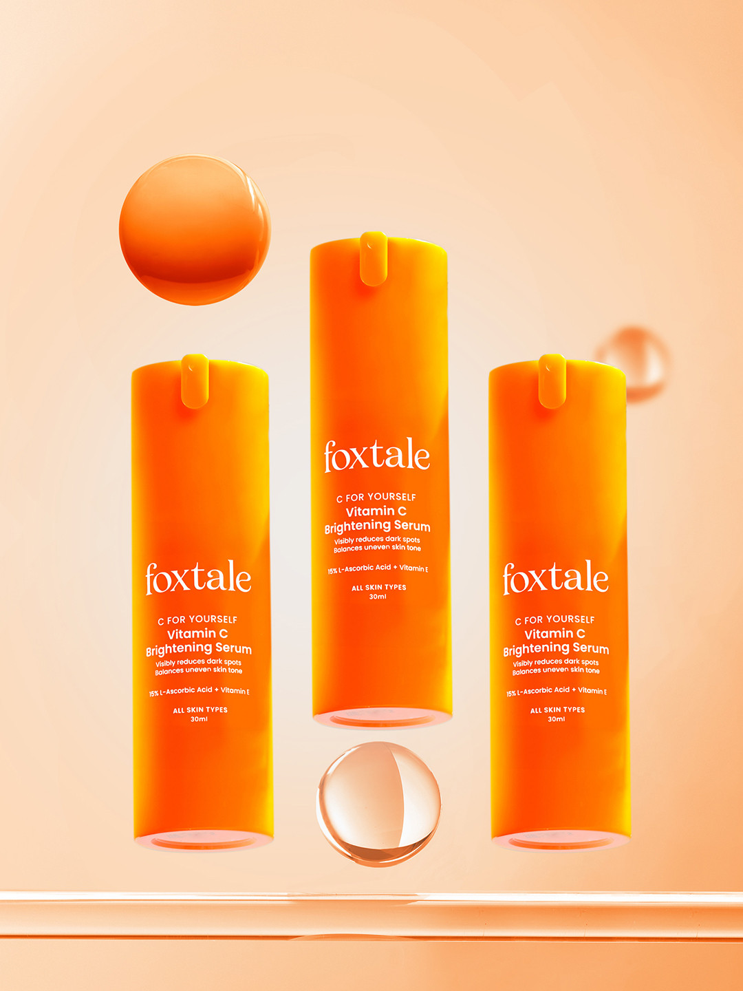 FoxTale Brightening Vitamin C Serum with L-Ascorbic Acid & VitE For Glowing Skin