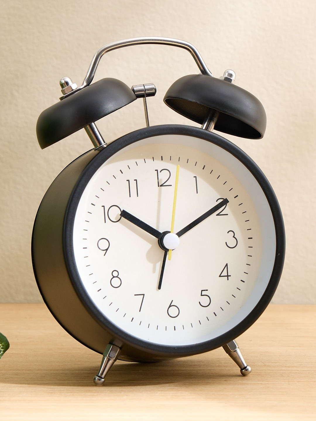 Home Centre Black & White Contemporary Orbit Alarm Table Clock  8.5x5.5x12cm