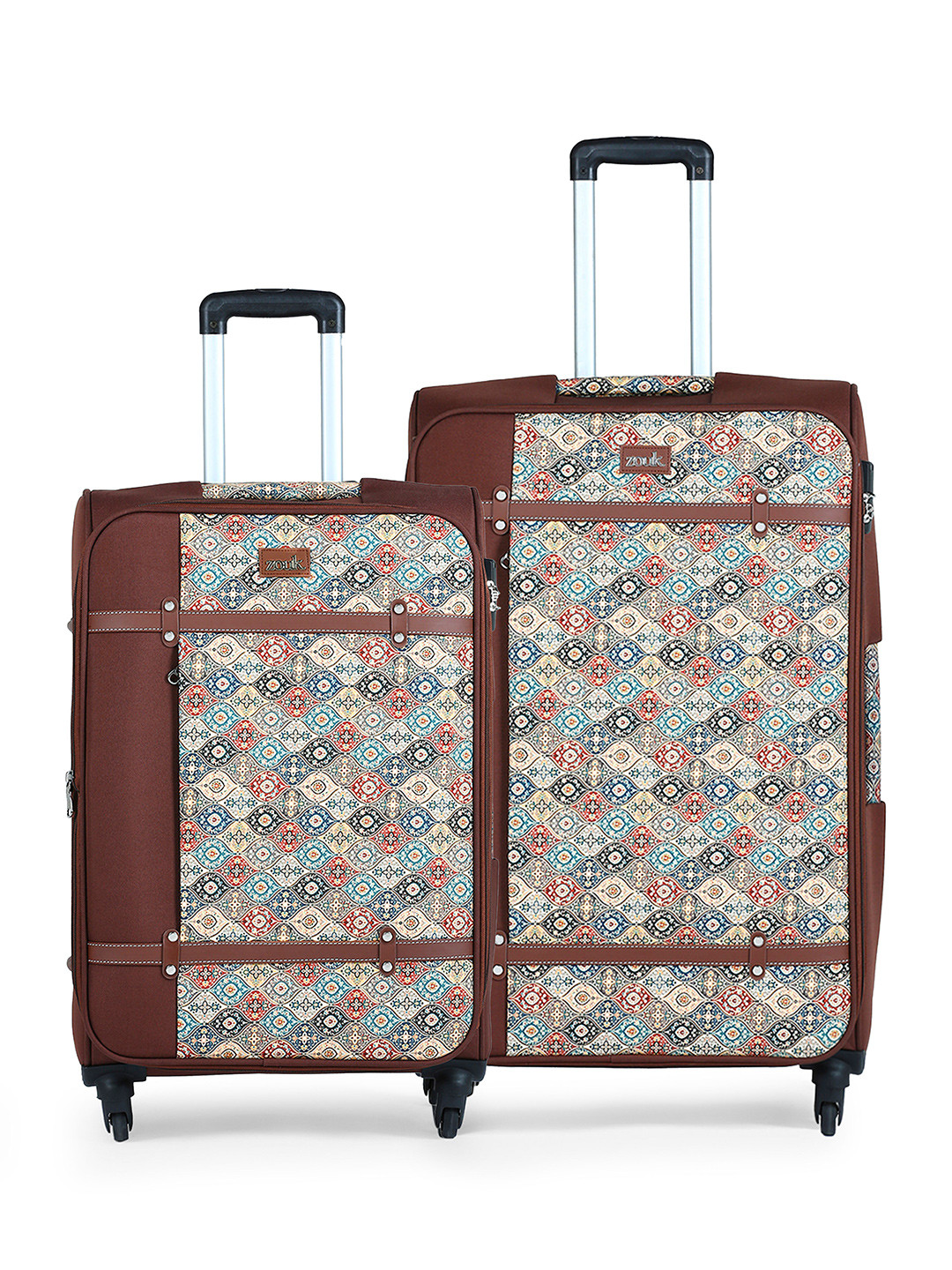 ZOUK Jammu Kaleen Set of 2 Medium & Large Saira Trolley Bags
