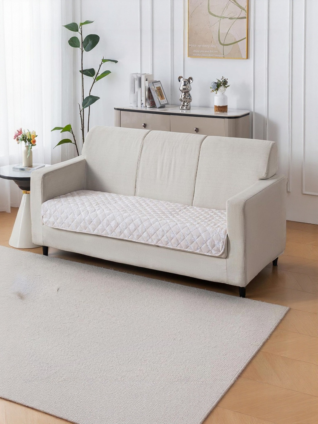 HOUSE OF QUIRK  Beige Printed Other Sofa Mat 80x150 CM