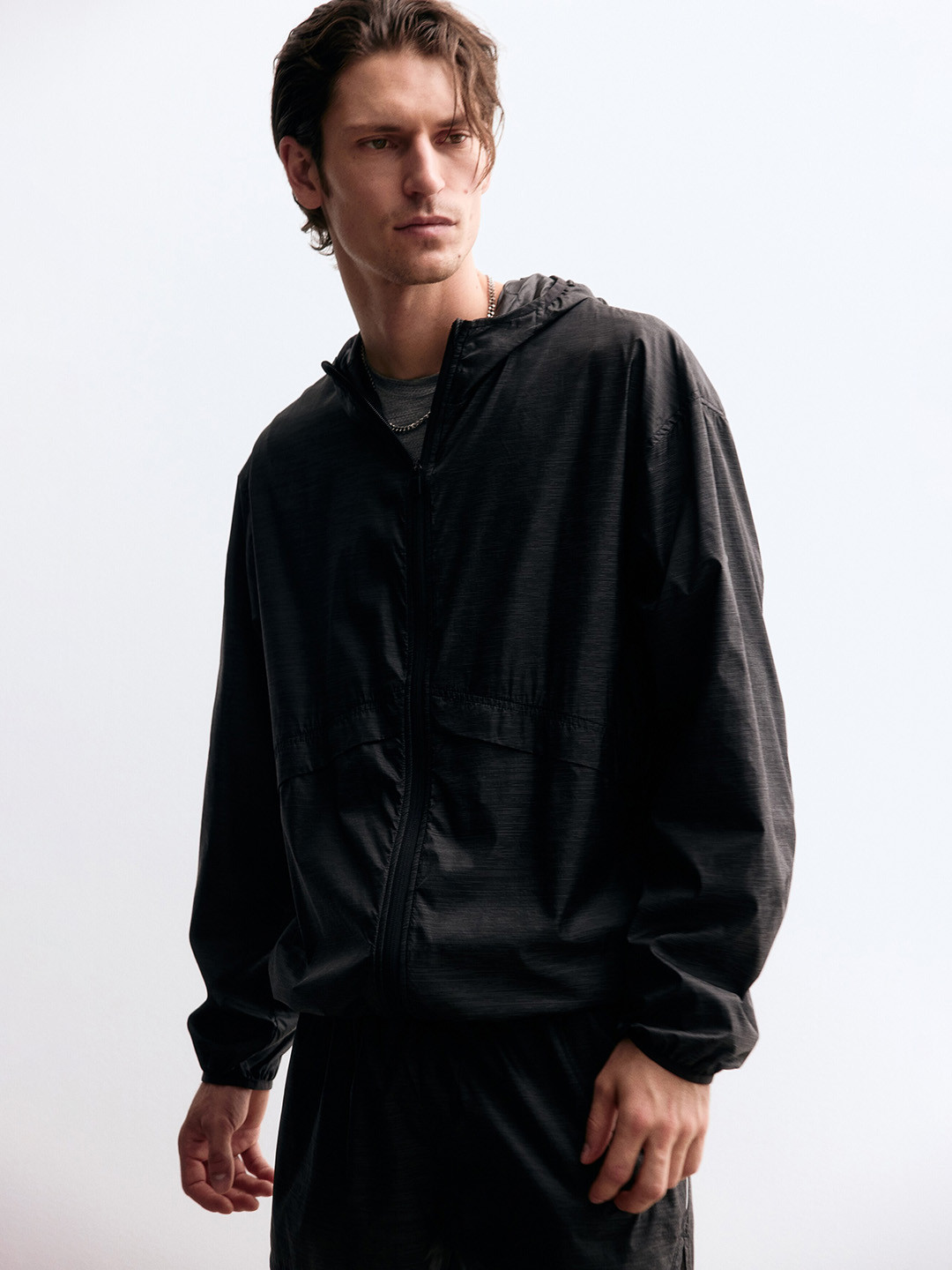 H&M Loose Fit Water-Repellent Hooded Running Jacket