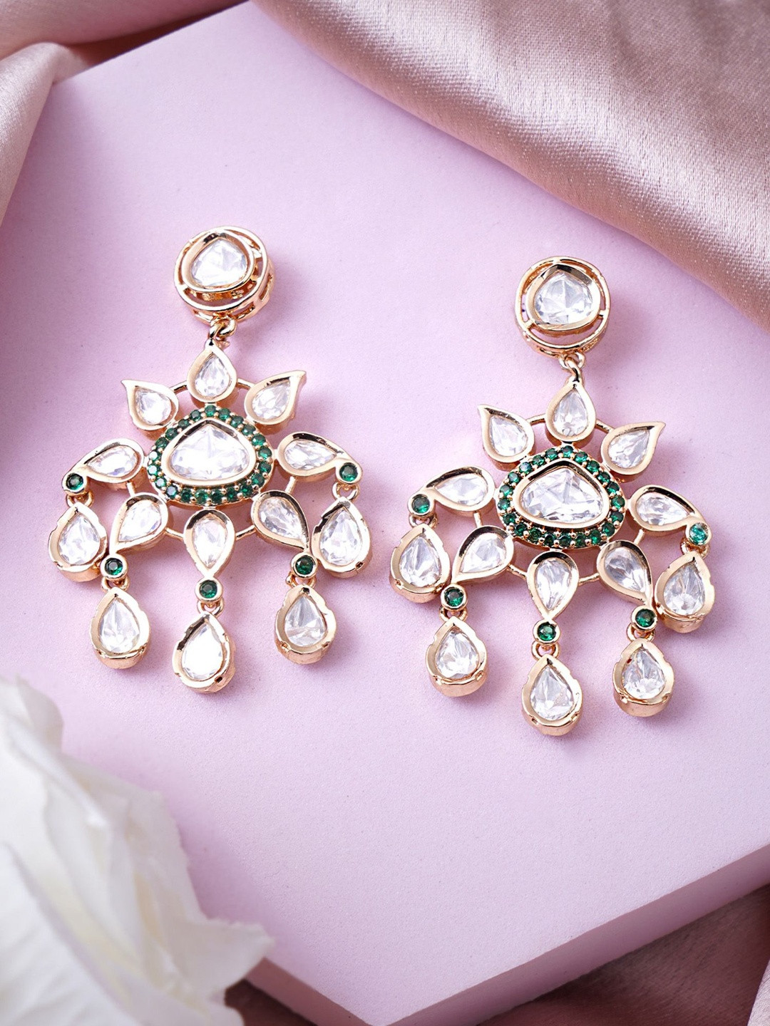 Adwitiya Collection Teardrop Shaped Drop Earrings