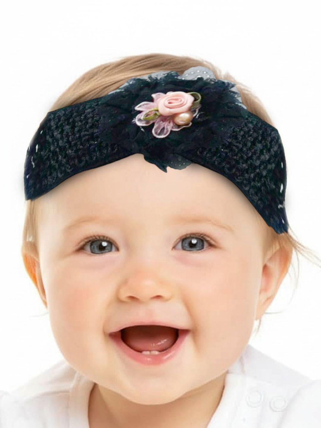 FIMBUL Women Set of 6 Handmade Flower Hair Bow Knotted Soft Nylon Hairband