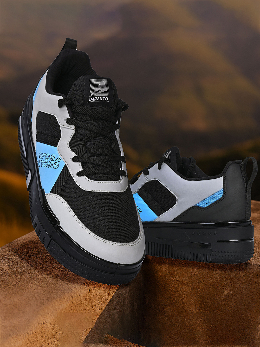 IMPAKTO Men Colourblocked Stylish Lace-Up Trendy Sneakers