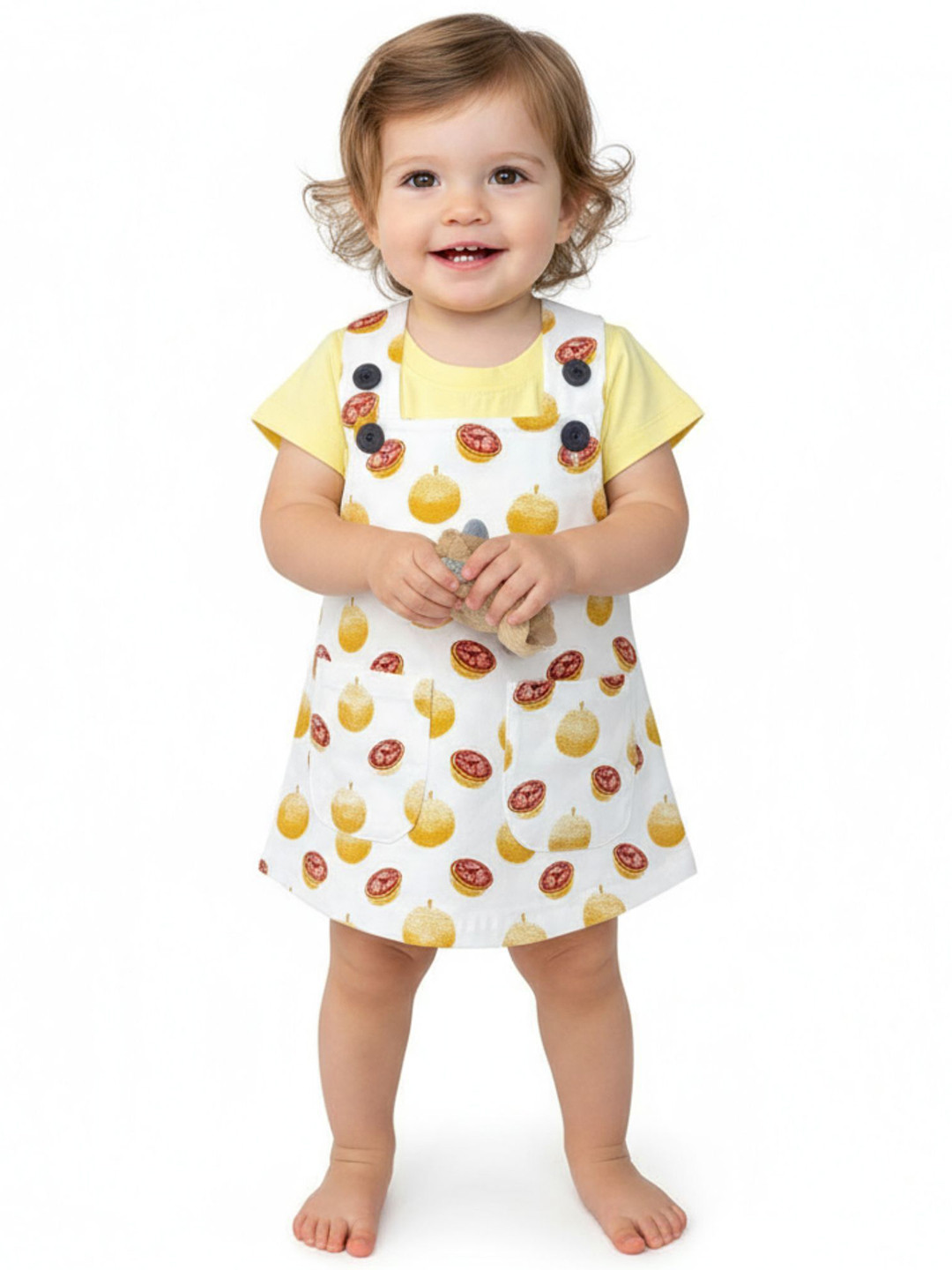 Nihvi Girls Two Piece Dungree Frock