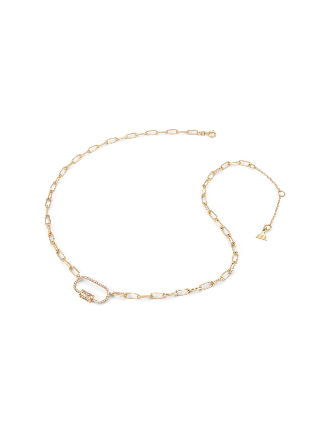 ALDO Brass-Plated Artificial Stones Studded Statement Link Necklace