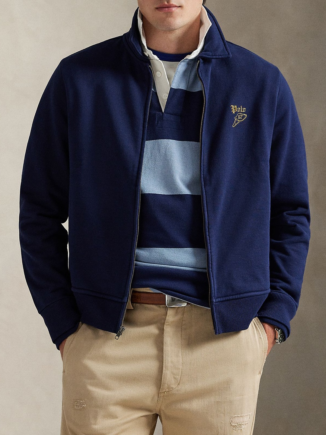 Polo Ralph Lauren Men Mock Collar Solid Bomber Jacket