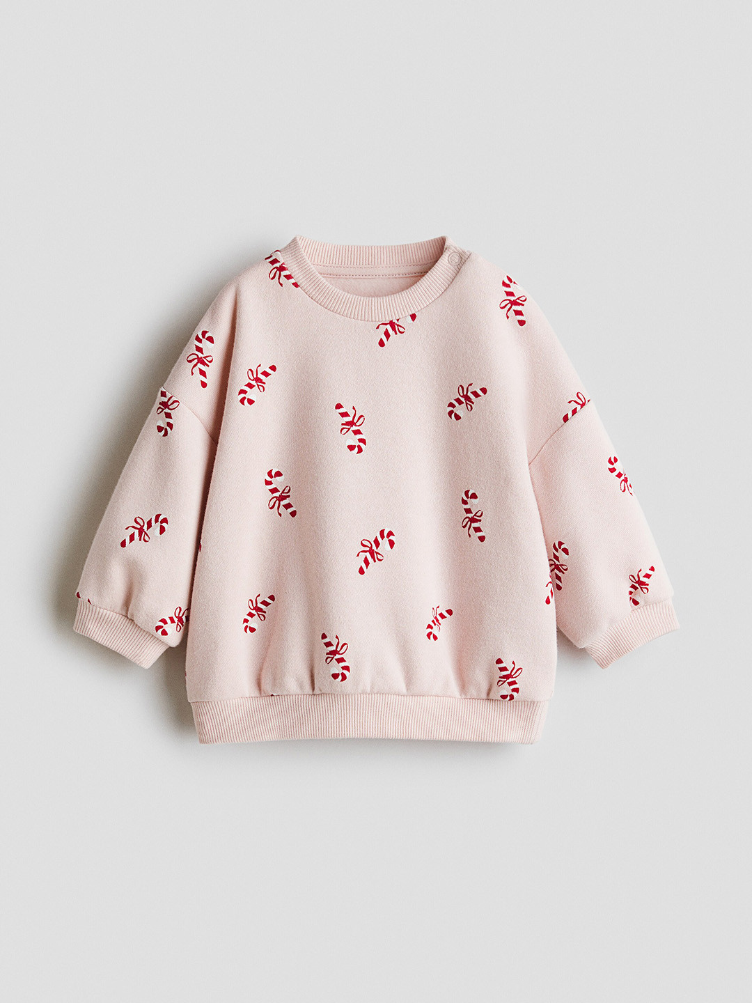 H&M Girls Printed Brushed-Inside Round Neck Long Sleeves Pullover Sweatshirt