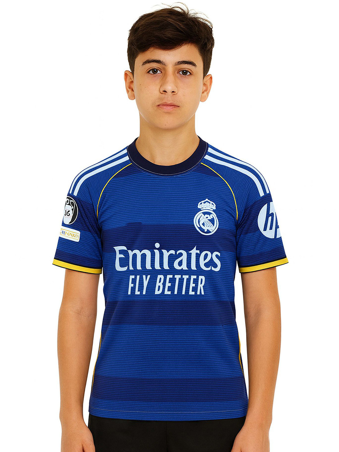 dostitch Boys Typography Printed Round Neck Real Madrid Football Sports Tshirt