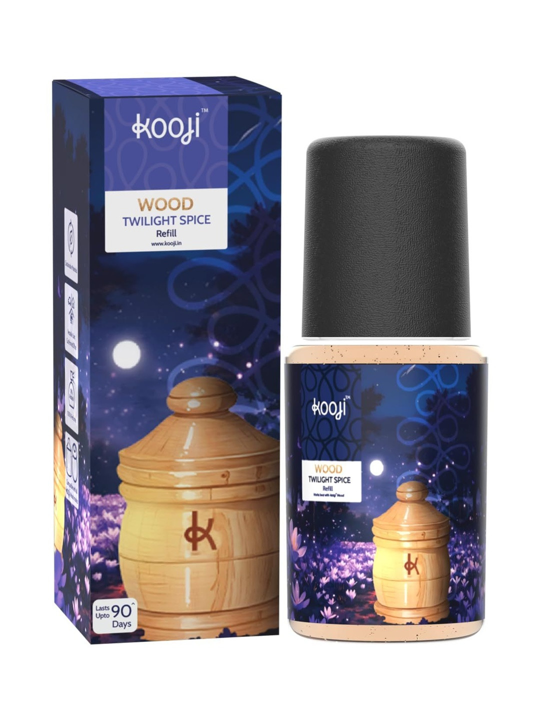 Kooji Wood Twilight Spice Car & Home Freshener Refill - 12 ml