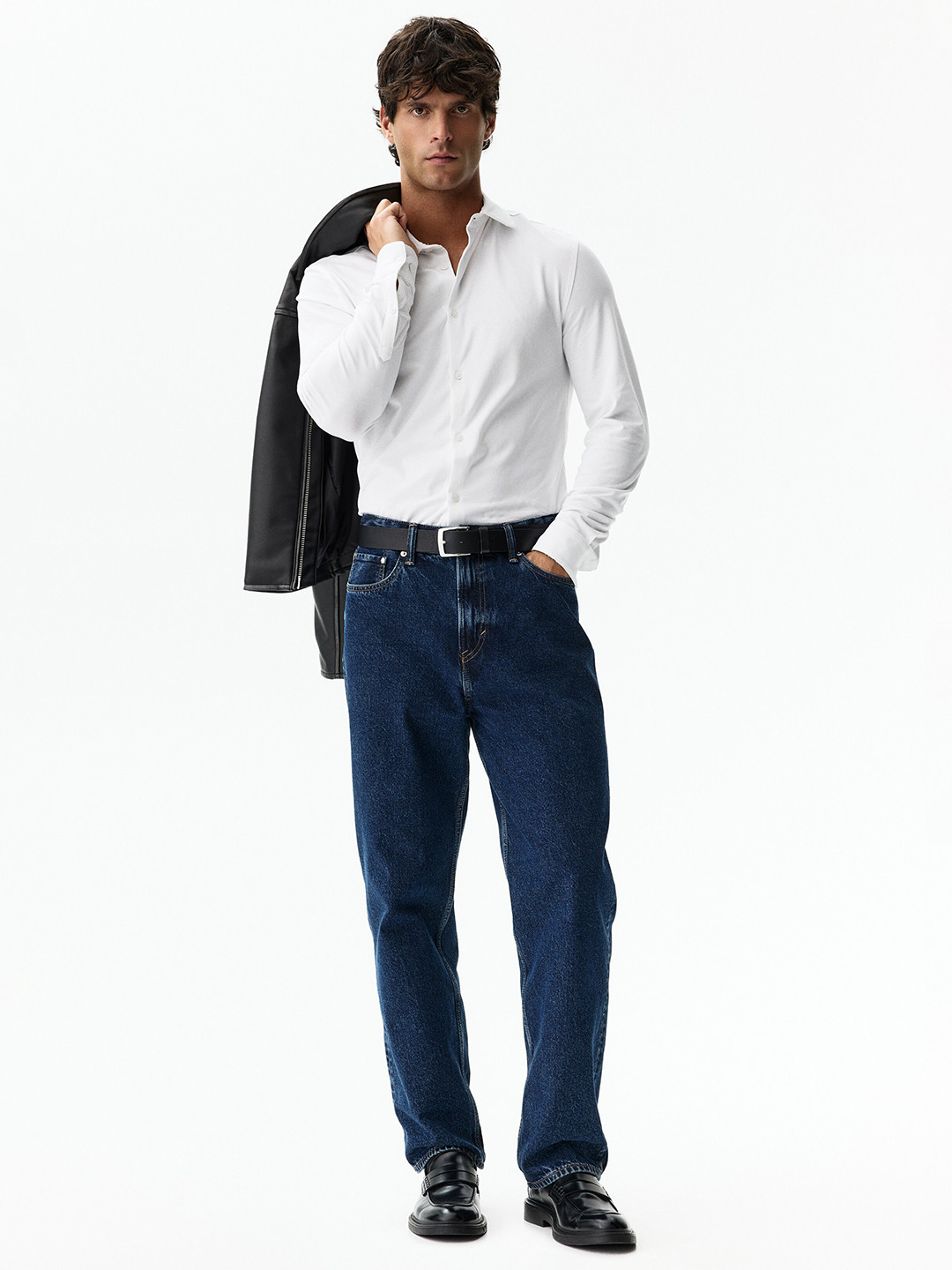 H&M Men Slim-Fit Four-Way Stretch Shirt