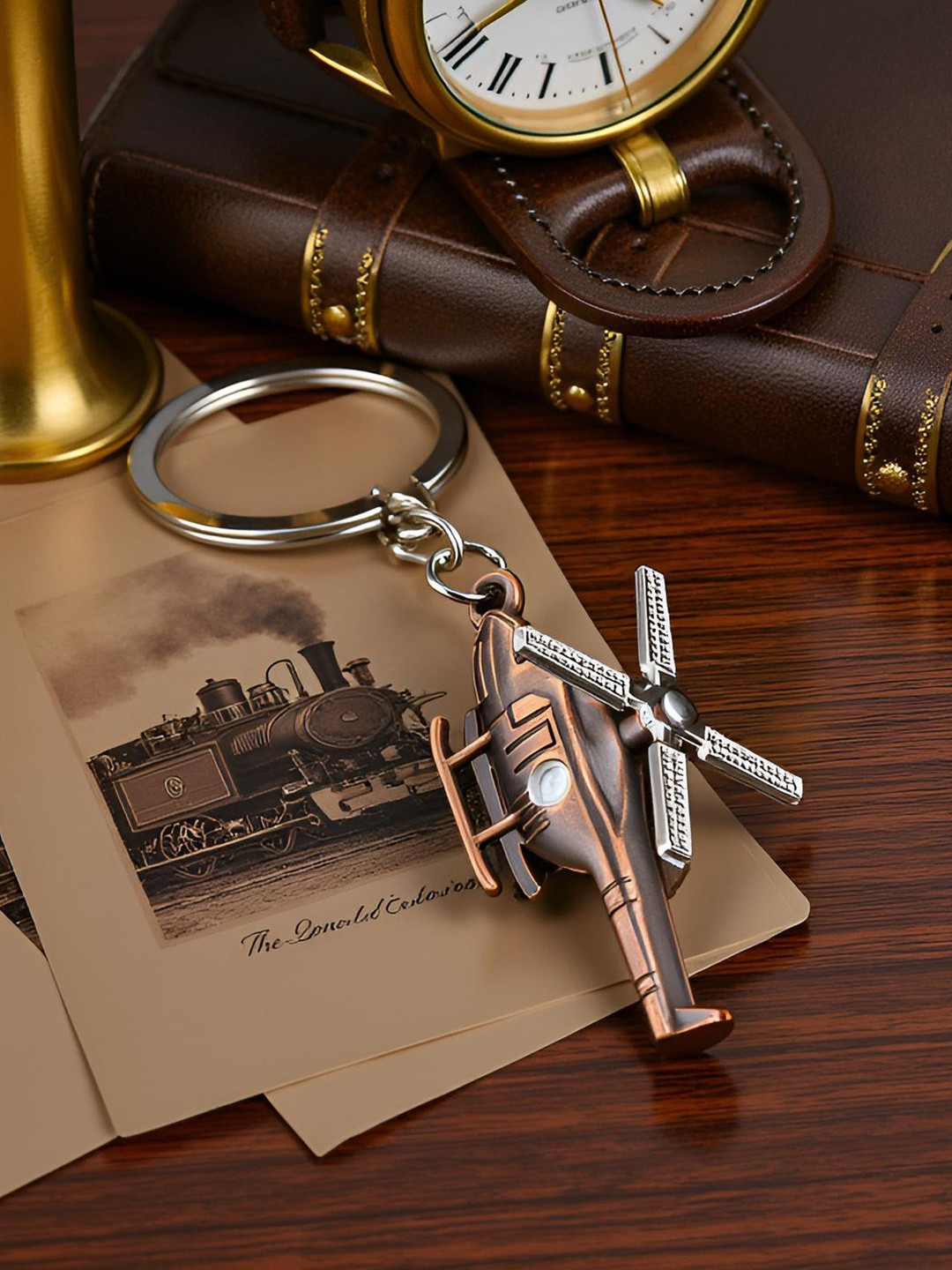 Flenzy Unisex Helicopter Metal Key Chain