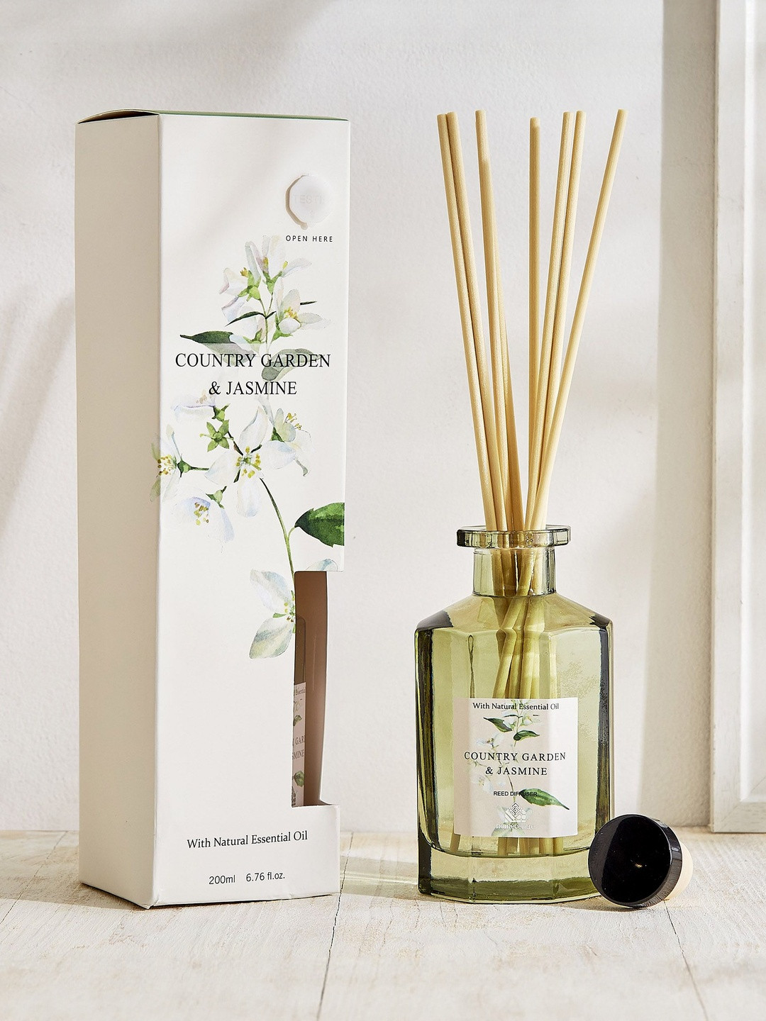 Home Centre Utopia Green Cotton Blossom Reed Diffuser Set