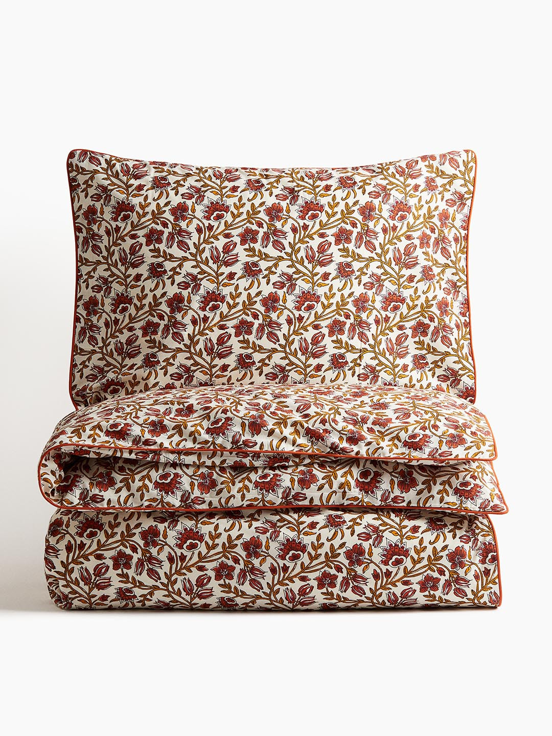 H&M Red And White Single Pure Cotton Duvet Cover Set