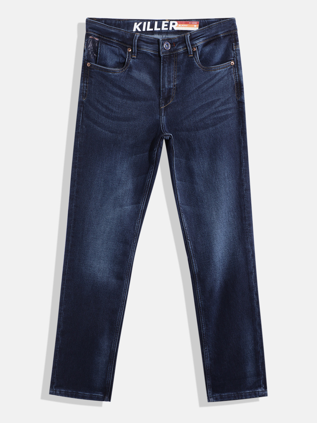 JUNIOR KILLER Boys Slim Fit Mid-Rise Light Fade Stretchable Jeans