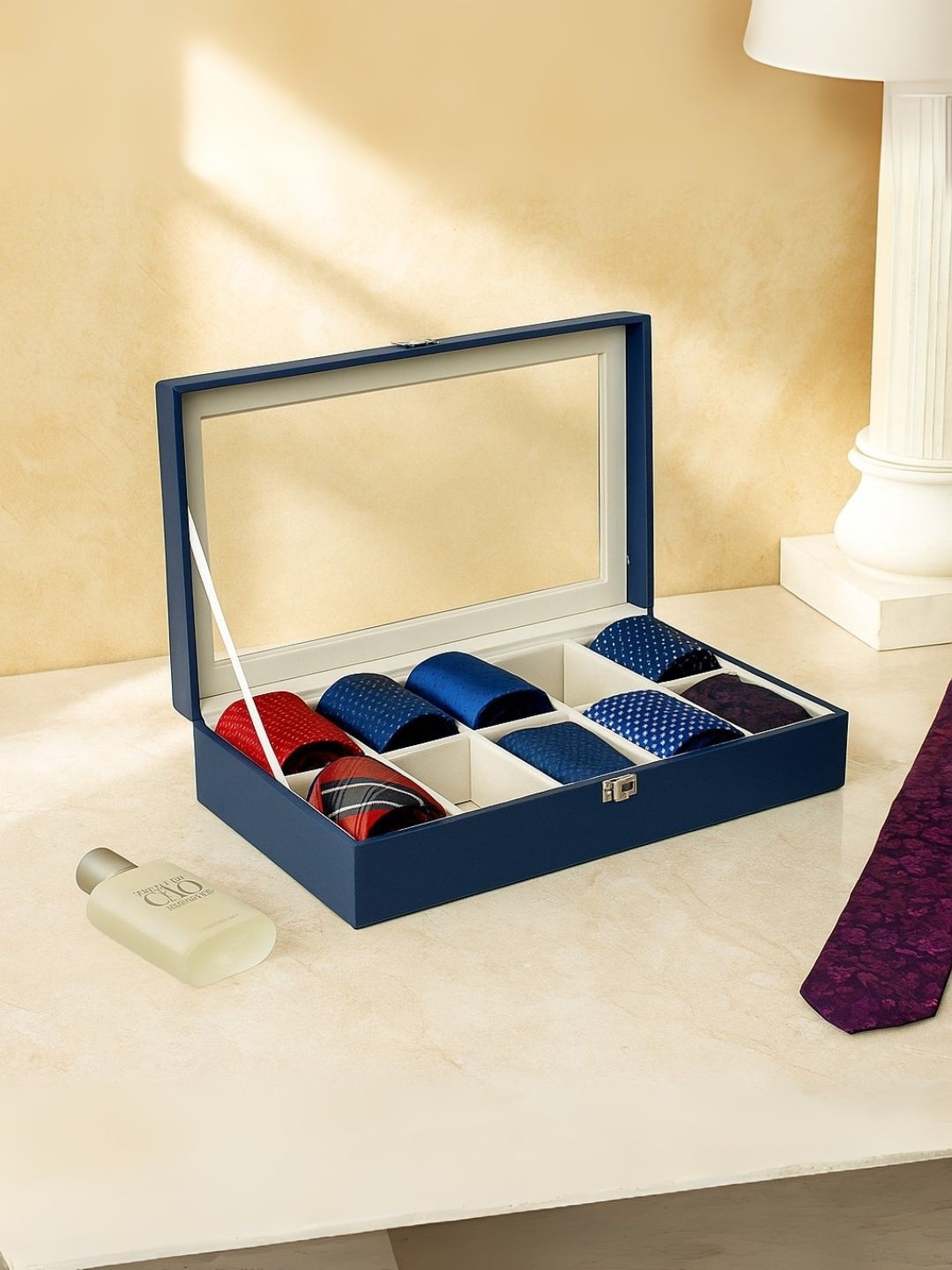 THE BIG TROVE Blue Set of 1 Reusable Jewellery Organiser Organisers