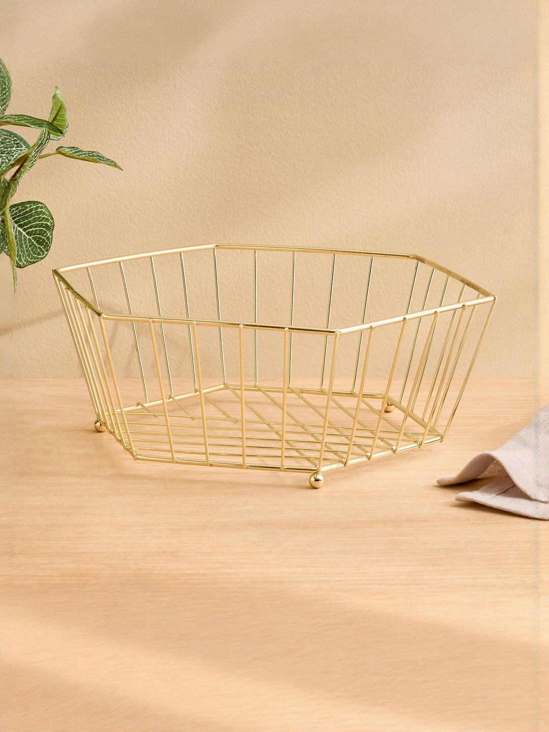 Home Centre Orion Chromeware Ellora Metal Fruit Basket