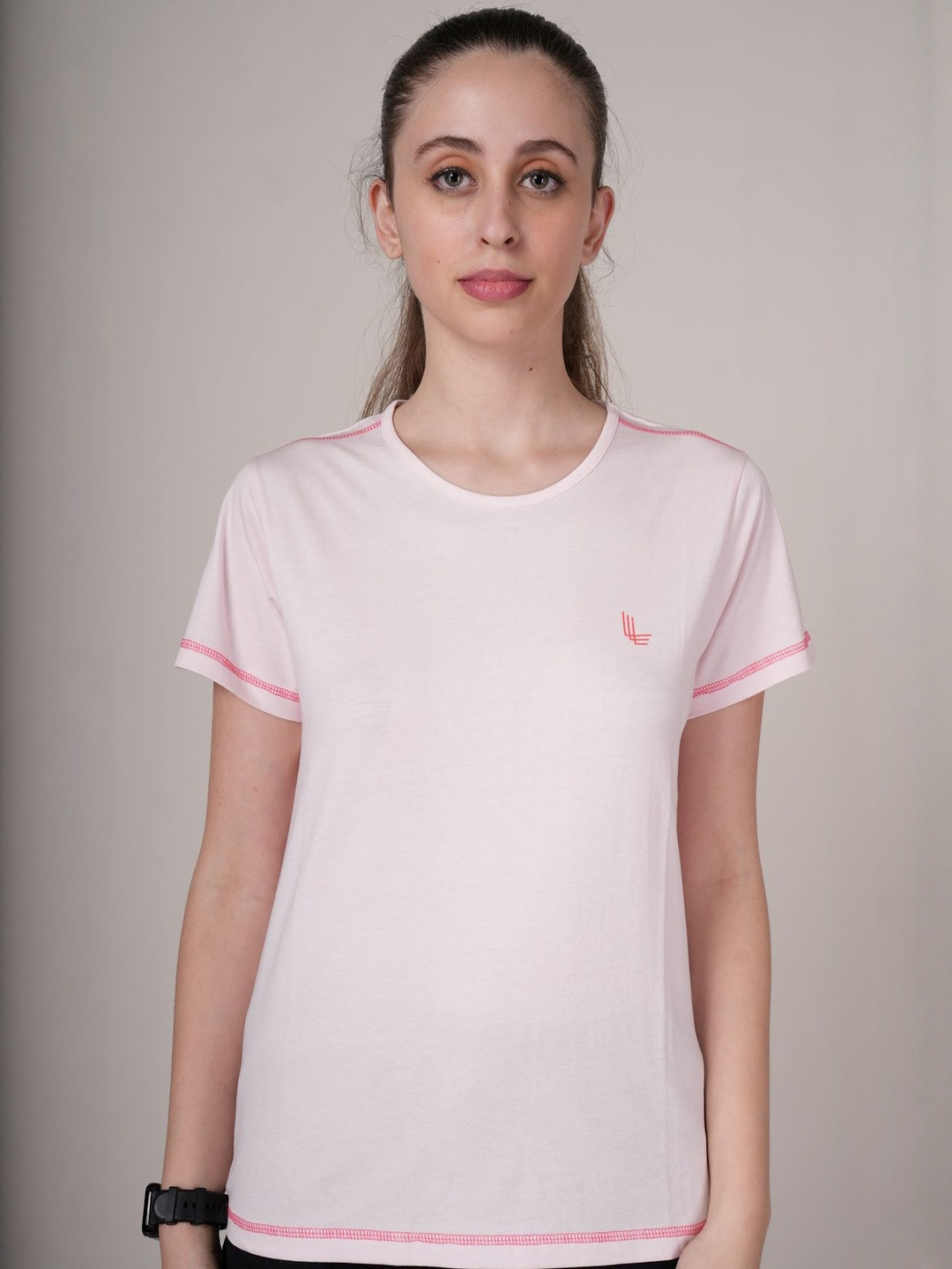 OUTLAWS Women Solid Round Neck Cotton Bio Finish T-shirt