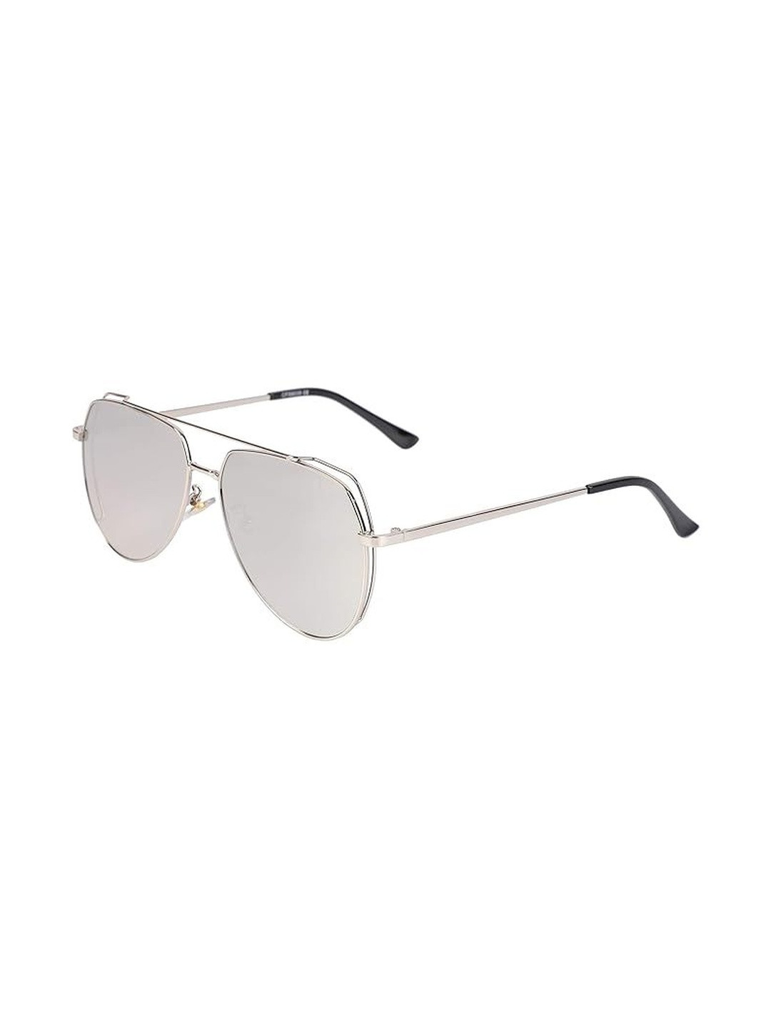AUGEN Unisex Full Rim Style Silver-Toned Aviator Sunglasses with VI-SG-58039-Silver