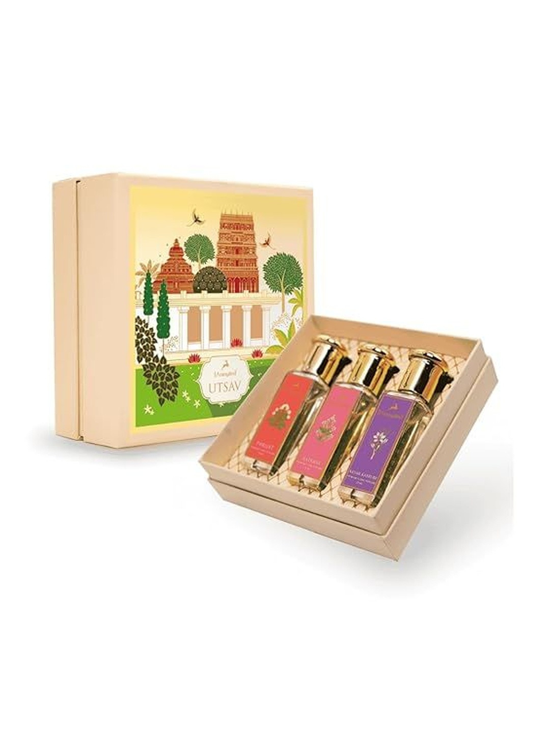 Aranyam Set Of 3 Parijat With Ratrani & Kesar Kasturi Long Lasting Perfume - 20 ml Each