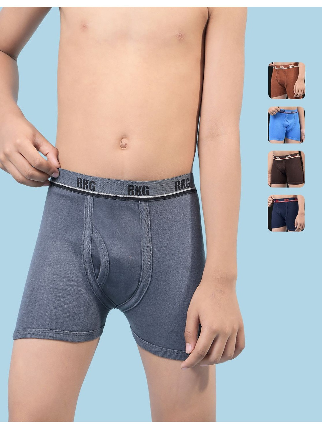RKG Boys Pack Of 5 Mid-Rise Comfortable Casual Trunks