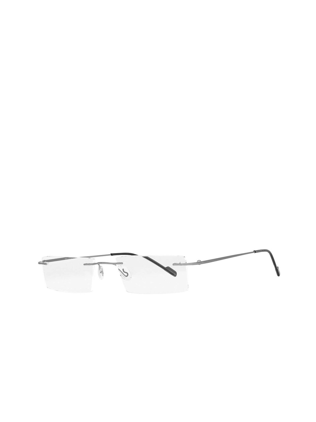 AUGEN Unisex Rimless Rectangle Frames 001-Gray+2.00
