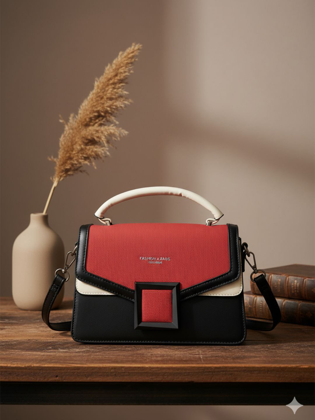 Flingo Women Handbag with Statement Buckle