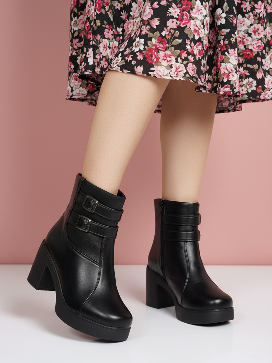 STRASSE PARIS Block Heeled Ankle Length Boots