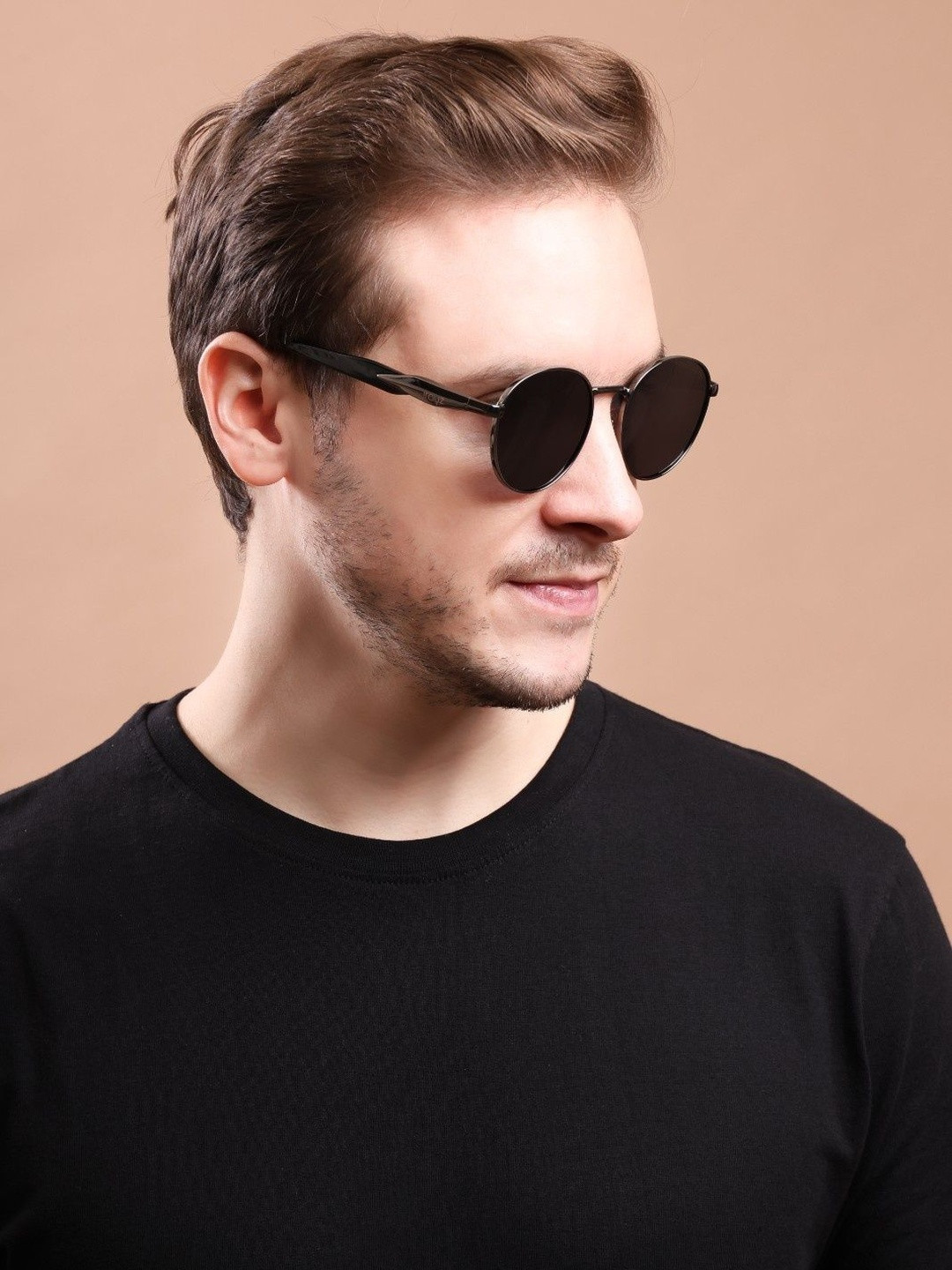 Irayz Men Round Sunglasses with Polarised and UV Protected 5803-Steel Grey