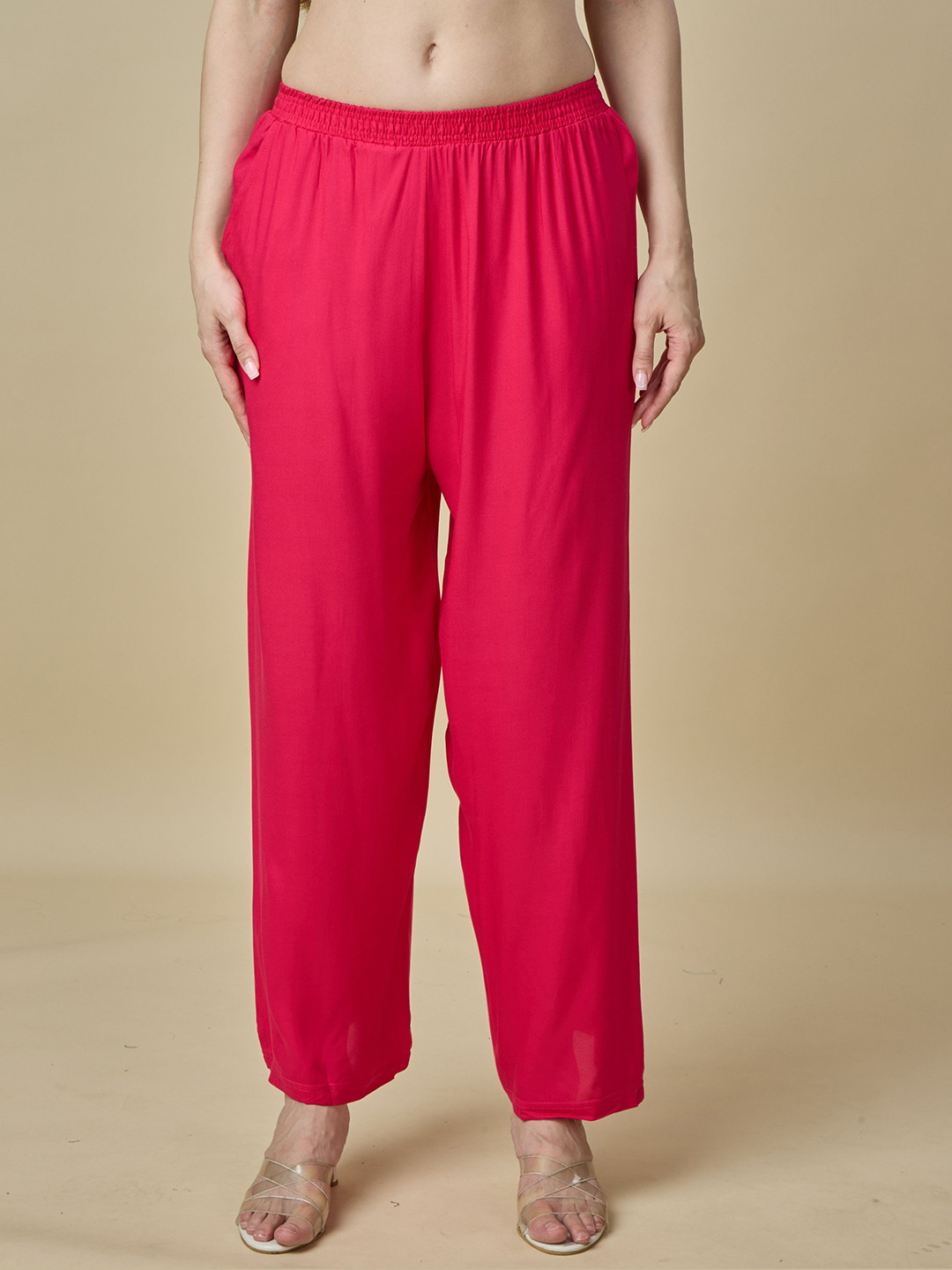 URBAN TRENDING Women Wide Leg Mid-Rise Palazzos
